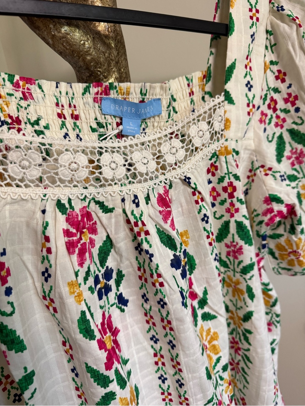 NEW Draper James Floral Square Neck Floral Top $98 Multiple Sizes NWT - Picture 3 of 10
